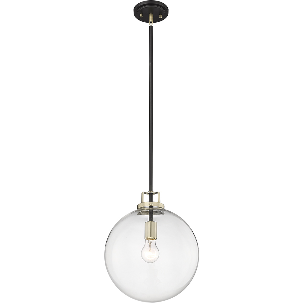 Mellrosa 1 Light 12 inch Matte Black/Modern Gold Pendant Ceiling Light